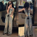 Kids Girls' Stylish Denim Vest with Pants Outfit Set for Spring childrensterritory