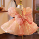 Elegant Bow Design Little Girls Princess Party Dress childrensterritory