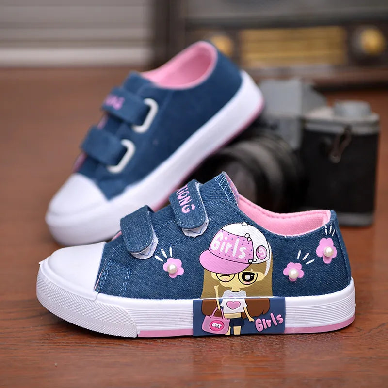 Kids Non-slip Breathable Canvas Shoes Flat Sneakers childrensterritory