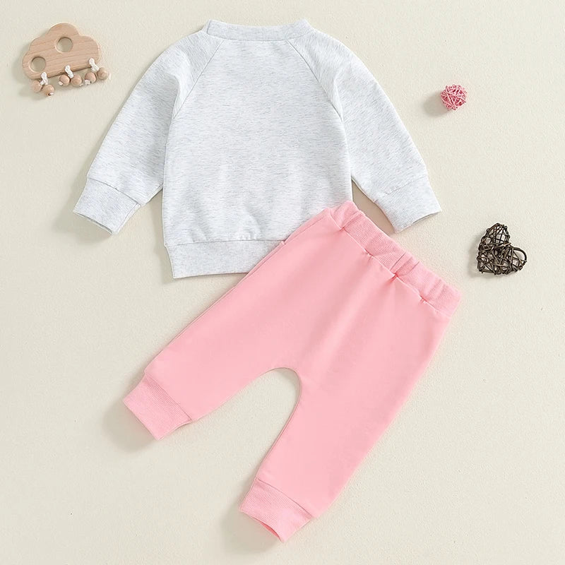 Toddler Girl Letter Print 2-Piece Winter Tracksuit childrensterritory