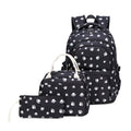 Paw-Printed 3-Piece Cute Waterproof Student Bag Set for Girls childrensterritory