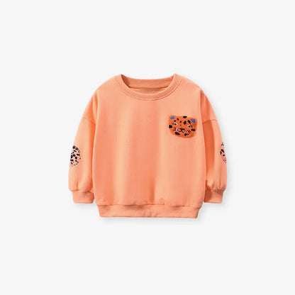 Kids Girls Embroidered Bear Top and Printed Bottoms Set childrensterritory
