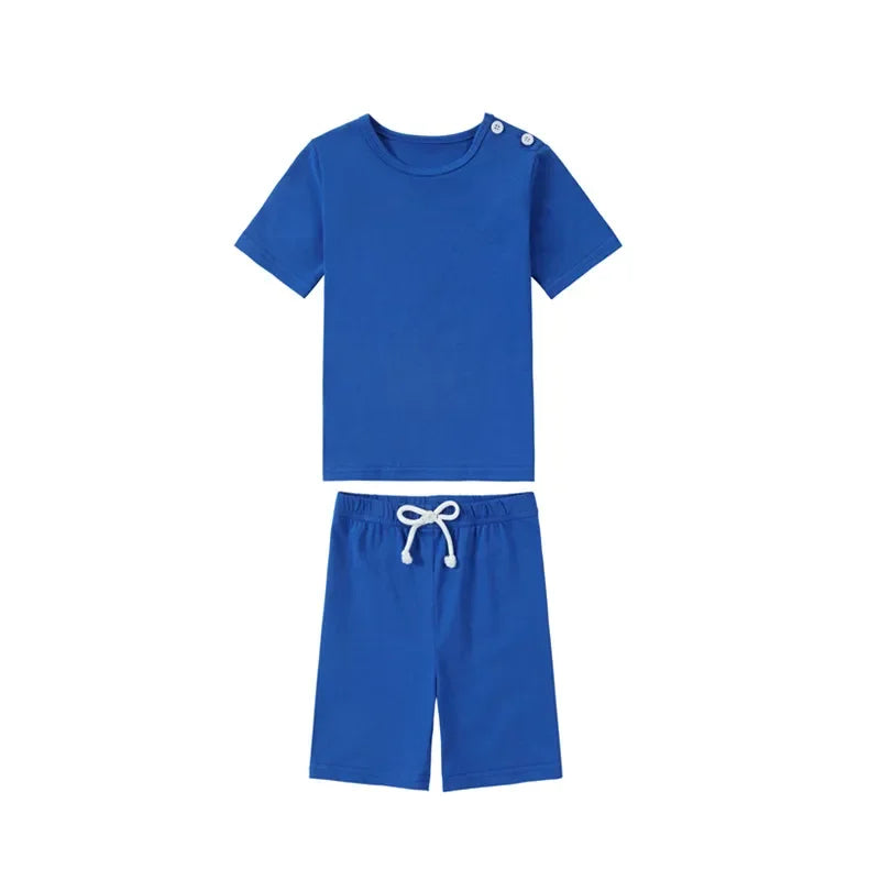 Solid Colour Summer Casual Family Matching Clothing Set