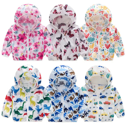 Toddler Girl Boy Hooded Sunscreen Outwear/Jacket childrensterritory