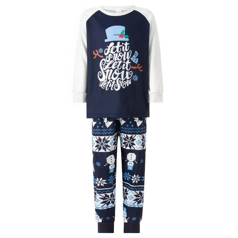 Snowflake Snowman Print Family Matching Christmas Pajamas