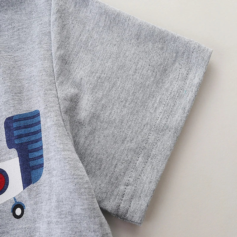 Kids Boys Helicopter Printed Summer T-shirt childrensterritory