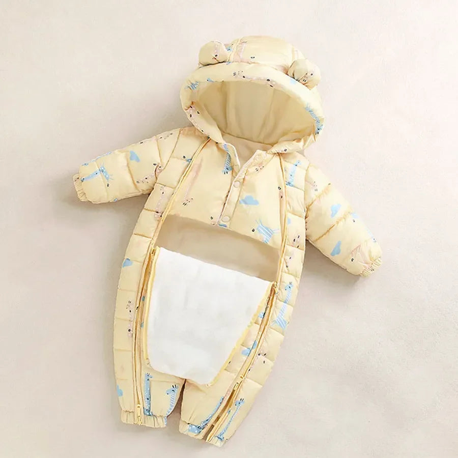 Newborn Thicken Hooded Autumn Winter Romper childrensterritory