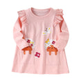 Kids Girls Cartoon Design Autumn Cotton Dresses childrensterritory