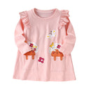 Kids Girls Cartoon Design Autumn Cotton Dresses childrensterritory