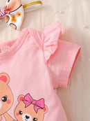 Baby Girl Cartoon Bear Print 3PCS Summer Clothes Set childrensterritory