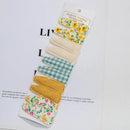 10 Pieces/Lot Flower Print Cotton Alloy Hair Clips Set childrensterritory