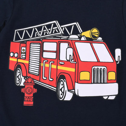 Fire Truck Print Kids Boys Pajamas Sleepwear Set childrensterritory