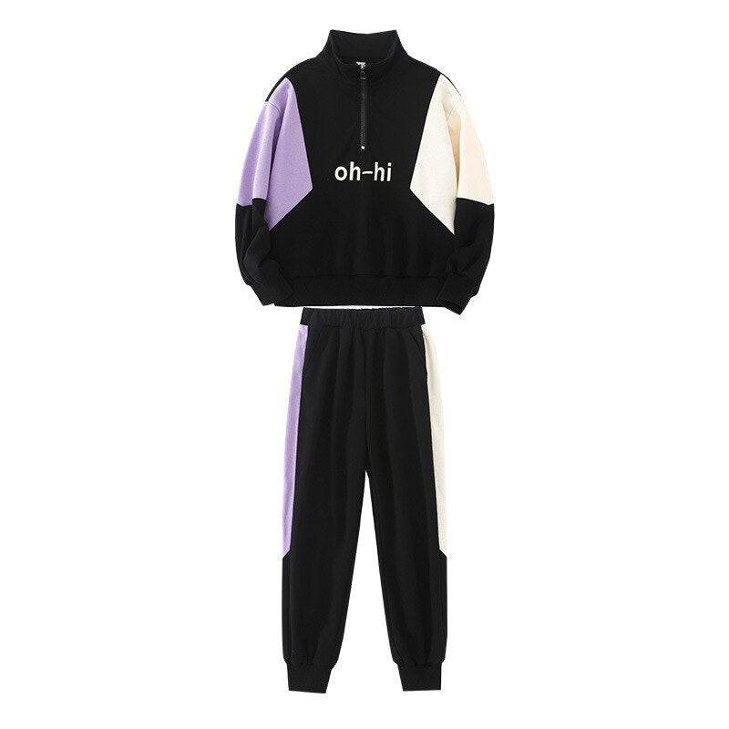 Kids Girls Warm Zipper Sweater + Pants Sports Suits Set childrensterritory