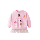 Kids Girls Cartoon Applique Warm Sweatshirts childrensterritory