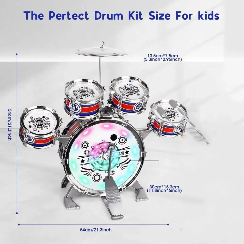 Kids Musical Instruments Toy- Mini Jazz Drum Set with Stool childrensterritory