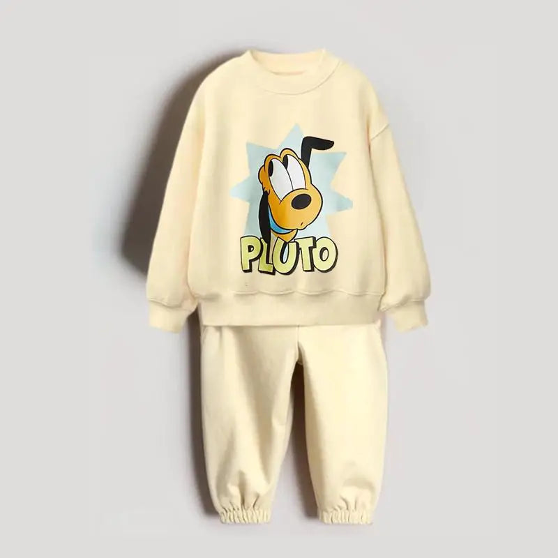 Cartoon Print Long Sleeves Kids Clothing Set