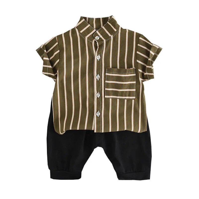 Baby Boys Striped Shirt and Shorts, Casual Outfit Sets childrensterritory