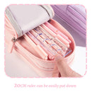 1pcs Patch Design Large Capacity Canvas Pencil Bag for Girls