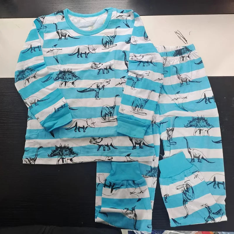 Long-Sleeved Cartoon Print Autumn Kids Clothing Set