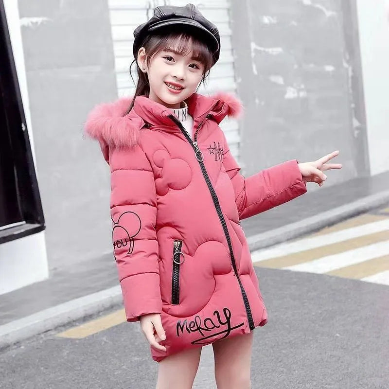 Kids Girls Winter Thick Hooded Parka Jackets childrensterritory