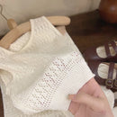 Knitted Hollow Vest and Wide-Legged Pant Sets for Little Girls childrensterritory