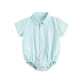 Plaid Cotton Baby Boys Short Sleeve Summer Bodysuit childrensterritory