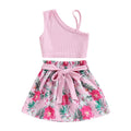 Kids Girl 2 Piece Floral Print Summer Fashion Outfits childrensterritory