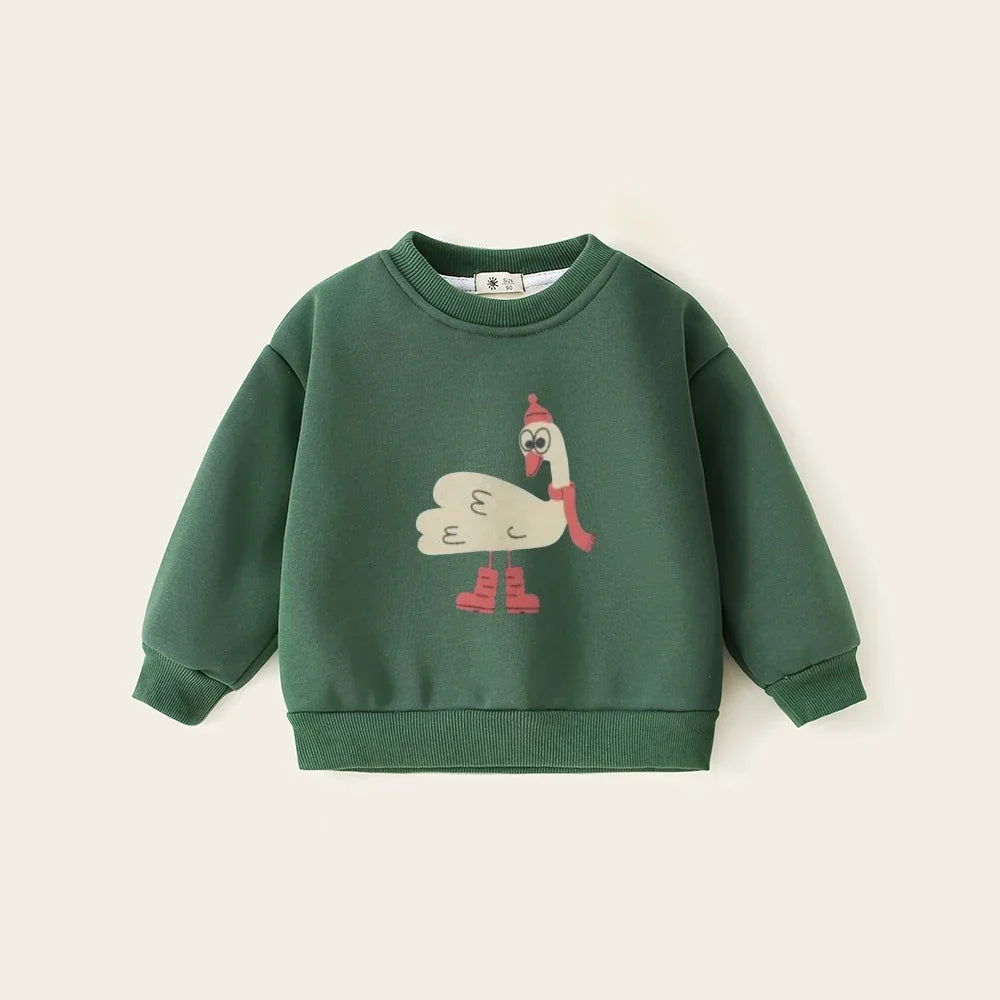 Cartoon Design Long Sleeves Warm Sweater For Kids