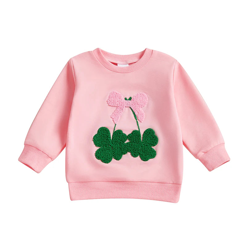 Casual Embroidered Irish Sweatshirt for Little Girls childrensterritory