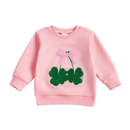 Casual Embroidered Irish Sweatshirt for Little Girls childrensterritory