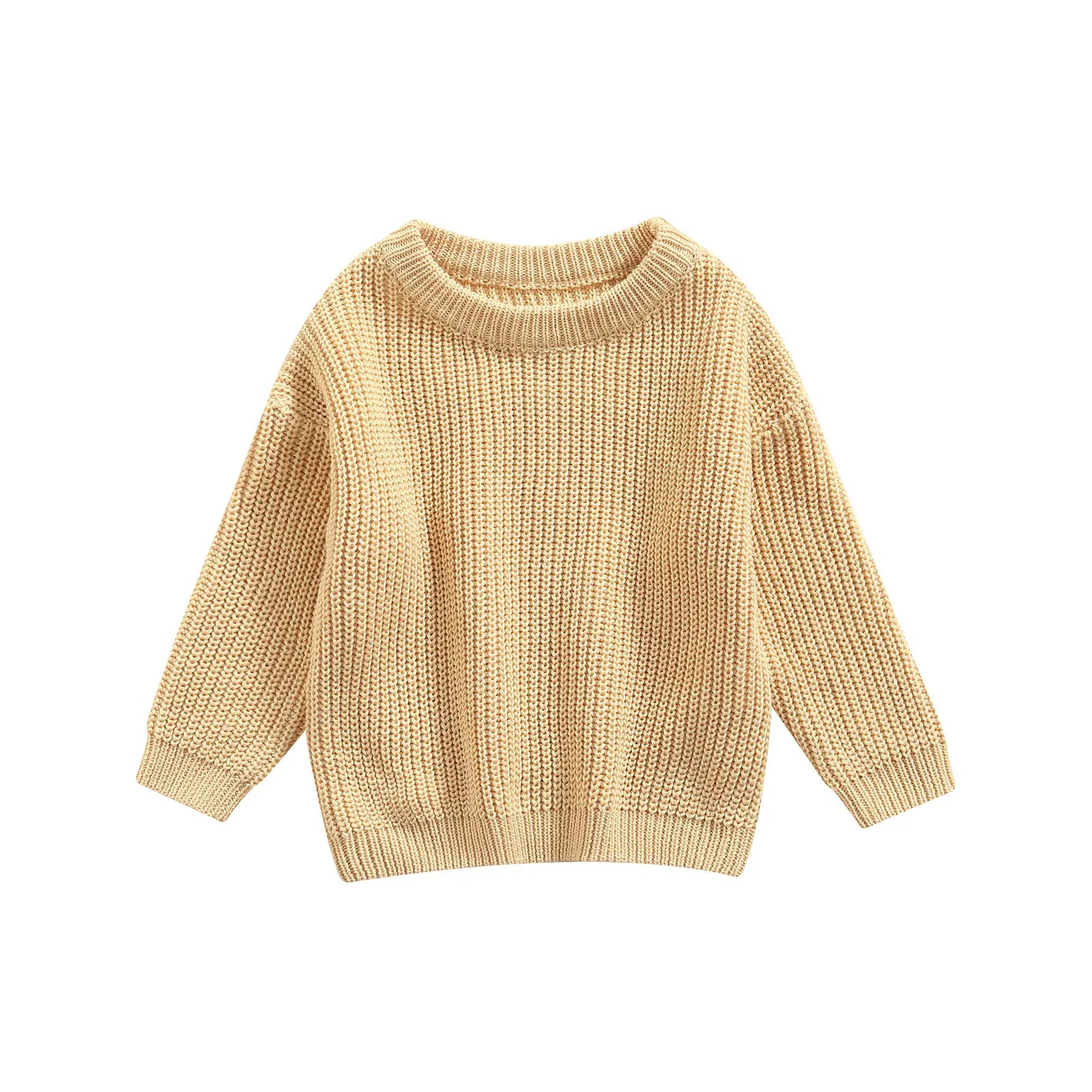 Baby Boys Girls Solid Color Long Sleeve Knit Sweaters childrensterritory