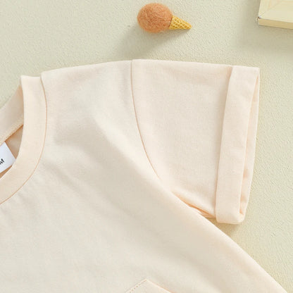 Baby Boys Short Sleeve Pocket T-Shirt and Elastic Shorts 2 Piece Outfits childrensterritory