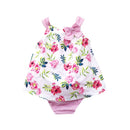 Baby Girls Floral Design Princess Bow Knot Bodysuits childrensterritory