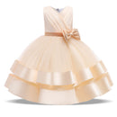 Elegant Formal Bow Puff Flower Girl Dresses for Birthday childrensterritory