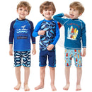 Kids Boys Cartoon Print Swimsuit With Swim Cap | Beach Wear