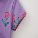 Cartoon Embroidery Kids Girls Soft Cotton Korean Style Dress