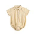 Plaid Cotton Baby Boys Short Sleeve Summer Bodysuit childrensterritory
