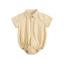 Plaid Cotton Baby Boys Short Sleeve Summer Bodysuit childrensterritory
