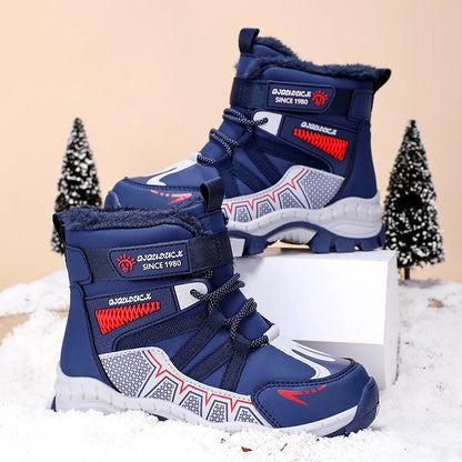 Anti-slip Kids Boys Ankle Boots with Motorcycle Hook and Loop