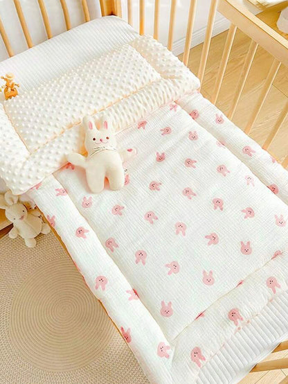 3D Dot Muslin Cotton Thick Baby Blanket/Crib Quilt