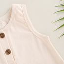 Solid Color Sleeveless Baby Girls Boys Summer Bodysuit childrensterritory