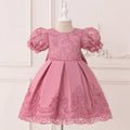 Toddler Girls' Luxury Lace Embroidery Baptism Dresses