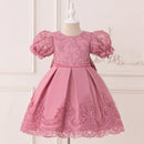 Toddler Girls' Luxury Lace Embroidery Baptism Dresses