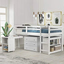 Portable Twin Loft Bed with Storage Cabinet for Kids childrensterritory