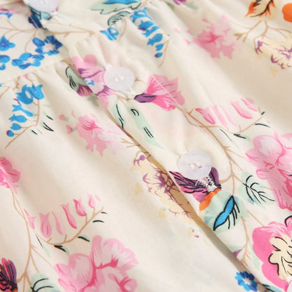Baby Girl Floral Cotton 2-Piece Dress with Headband