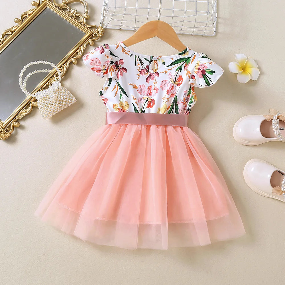 Floral Print Kids Girls Party Dresses childrensterritory