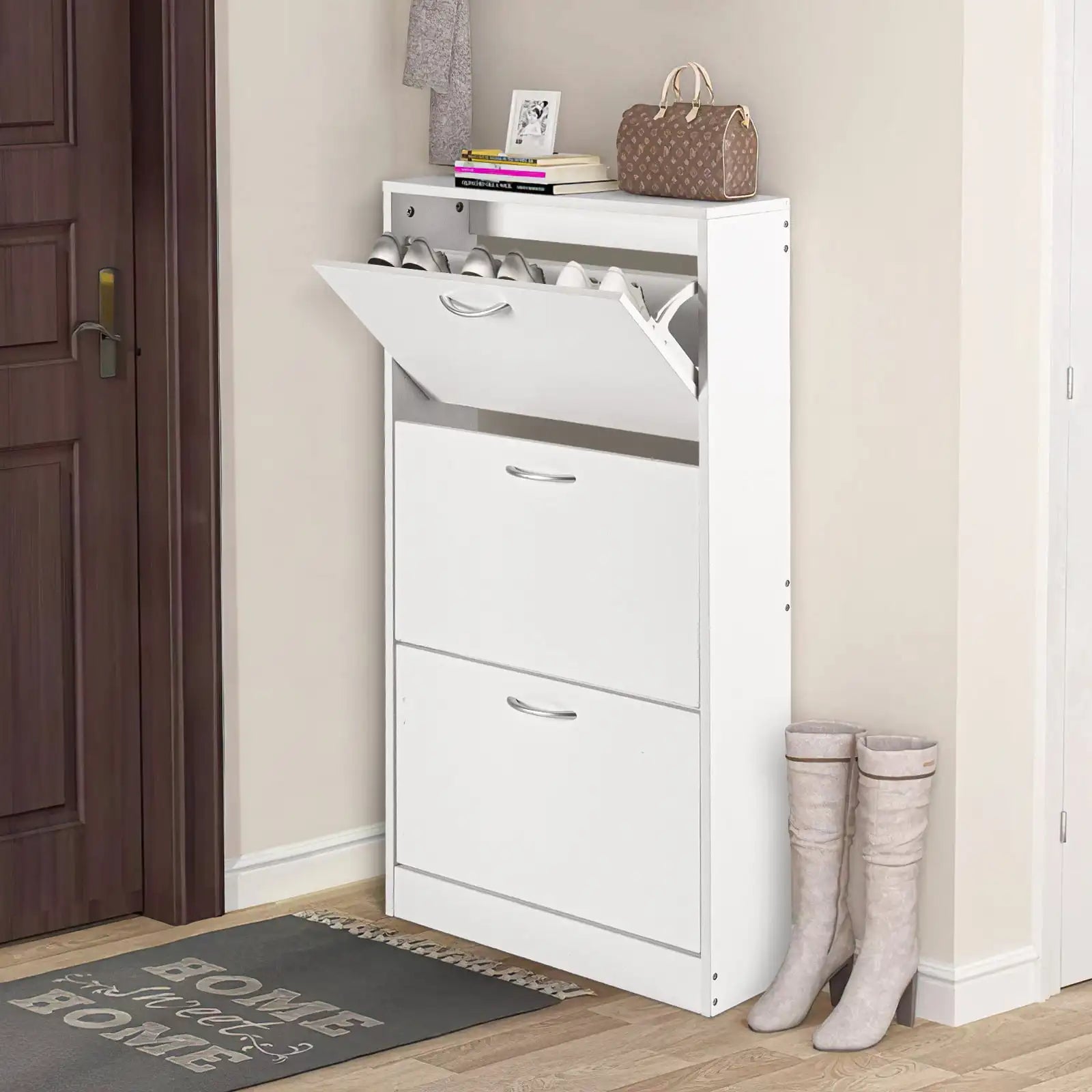 Shoe Storage Cupboard Organizer in White childrensterritory