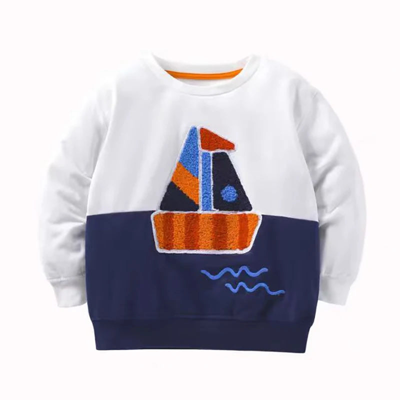 Full-Sleeve Cartoon Print Sweatshirts For Girls