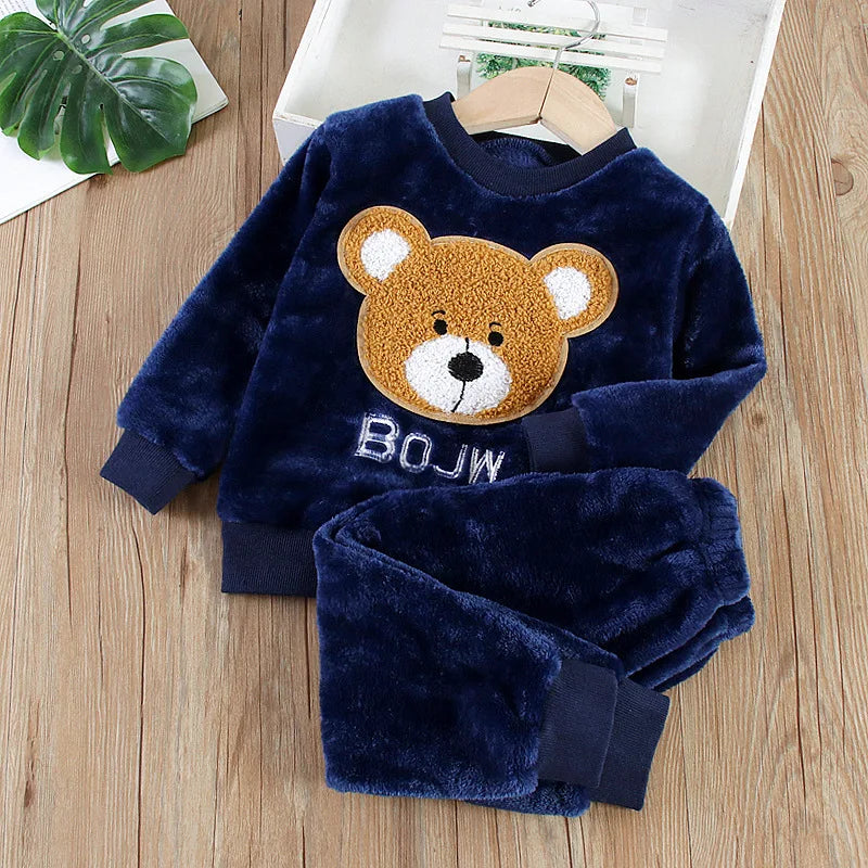 Kids Bear Design Casual Winter Clothing Set childrensterritory