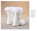 Girls Korean Style Thick Warm Faux Fur Zipper Boots childrensterritory